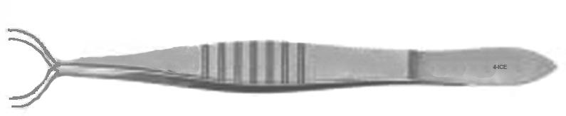  | PINZA P/FIJACIÓN CORNEAL, EN FORMA DE U, PROLONGACIÓN 13 MM, 1 X 2 DIENTES O,12 MM, CON BLOQUEO, ANGULADA | 