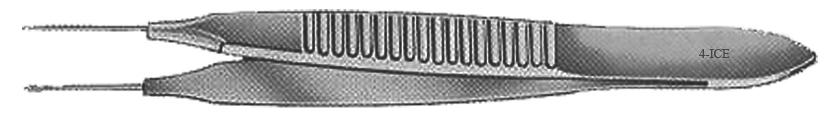  | PINZA P/INSERCIÓN DE LENTE YOSHITOMI-NEUHANN, PUNTAS CON POLVO DE DIAMANTE, CON PLATAFORMA, CARA INTERIOR CONVEXA, 7,5 CM. | 