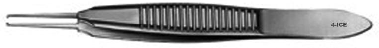  | MICRO-PINZA P/IRIS BONN, 1 X 2 DIENTES 0,12 MM, 90º , RECTA, 7,5 CM | 