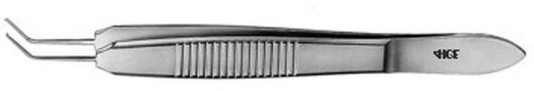  | CASTROVIEJO NAHTPINZETTE 1X2 0,6 MM  45 ° MIT PLATTFORM GERADE 10 CM | 
