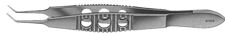  | PINZA P/SUTRAS KEHLMANN-MCPHERSON, 1 X 2 DIENTES 0,12 MM, 90º, CON PLATAFORMA 8 MM, ANGULADA, 8,5 CM. | 
