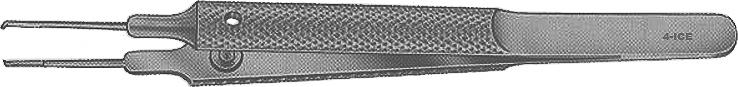  | PINZA CORNEOESCLERAL , 1 X 2 DIENTES 0,12 MM, 45º, CON PLATAFORMA, CURVA, 10 CM. | 