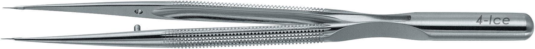 MICRO PINZA, DILATACIN VASCULAR 15CM MANGO CILNDRICO 8MM, RECTA, LARGO PUNTA 4MM, 0.30MM DIAM, CON PLATAFORMA